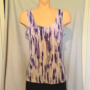 Chicos travelers purple multi tank top.